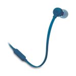 Beste oordopjes met draad JBL Tune 110 In-ear hoofdtelefoon met knoopvrije platte bandkabel en microfoon in blauw - voor grenzeloos muziekgenot met de Pure Bass Sound technologie
