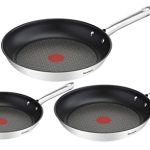 Beste koekenpan inductie Tefal A704S3 Duetto 3-delige koekenpannenset, 20, 24 en 28 cm, anti-aanbaklaag, geïntegreerde temperatuurindicator, geschikt voor alle warmtebronnen, ook voor inductiekookplaten, roestvrij staal/zwart