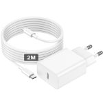 Bamkey 30W Snellader voor iPhone met 2M Lightning Kabel [Gecertificeerd MFi] voor iPhone 14 Pro Max/14 Plus/14Pro/14/13 Plus/12/11/SE/Mini/X/XS/XR SE/8/7/6/iPad, USB-C Snellader voor iPhone (wit)