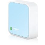 TP-Link TL-WR802N N300 WLAN-nanorouter (draagbaar, toegangspunt, tv-adapter, repeater, router, client, 300 Mbps (2,4 GHz), media, FTP-server), blauw/wit, 57 x 57 x 18 mm (2,2 x 0,7 inch)