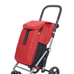 Beste boodschappentrolley 4 wielen Carlett 4 Wheels, Lett430 Classic Duo, Foldable Trolley with Large Capacity, 25 kg, 53 L Shopping, 9 L Thermal Bag and Back Compartment, Ruby Red, 25kg