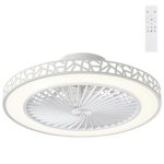 Moderne Plafondventilator met LED Lamp 48cm, Ultradun Wit, 6 Snelheden Reversibel, 40W Dimbaar Licht 3 Kleurtemperaturen, Afstandsbediening met Geheugen, Stille Plafondventilator Slaapkamer Keuken