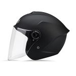 Beste Motorrad helm LIONCIANO Motorhelm voor volwassenen, stijlvolle halfopen helm met bril, schokbestendige motorhelm met ventilatie om de verkeersveiligheid van de gebruiker te beschermen, matzwart