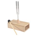 AWAOVV 432 Hz sfeervork zilver en kleur + aluminiumlegering resonantie stemvork voor geluidsgenezing, stemvork-resonantieklessen, gehoortests, meditatie + resonantiebox