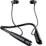 Bluetooth 5.3 Hoofdtelefoon, sport, draadloze in-ear oortelefoon met 30 uur speeltijd en led-display, IPX4 waterdicht, magnetische oortelefoon, headset microfoon voor hardlopen, fitness, gym, zwart