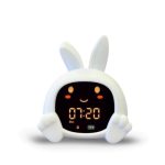 ZAZU Sarah slaaptrainer voor kinderen – nachtlampje (5 kleuren), geluidsmachine, wekker met 6 geluiden, ogen openen/sluiten, oplaadbaar incl. USB
