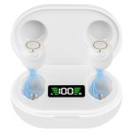 Beste gehoorapparaat Aolso Geluidsversterker, oplaadbare geluidsversterker, ruisonderdrukking, USB-laadstation, opbergdoos, ergonomische pasvorm, draadloze hoofdtelefoon, wit (2 stuks)