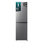 Hisense RB327N4ADD Koel-vriescombinatie, EEK D, Total NoFrost, verwisselbare deurscharnier, flessenrooster, 171 liter koelgedeelte, 85 liter vriesgedeelte, inox look
