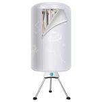 Elektrische wasdroger, 1000 W, warmtepompdroger met timer, verwarmingsdroger met 2 lagen, geschikt voor huishoudelijk linnen in huis, 140 cm, grijs