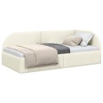 vidaXL Hoekbedframe met hoofdeinde Crème 100 cm x 200 cm Fluweel