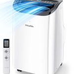 Draagbare airconditioner, 12.000 BTU, 3-in-1 koelventilator, luchtontvochtiger voor ruimtes tot 46 m², afstandsbediening en raamset inbegrepen