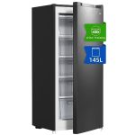 CHiQ Vrieskast 145L met 4-Sterren Diepvriezer & Omkeerbare Deur Zwart | 1 Klep, 4 Lades, Verstelbare Pootjes, 126 x 54 x 55 cm (HxBxD), 12 Jaar Compressor Garantie, FSD160D4E
