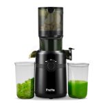 Beste slow juicer Koude pers sapcentrifuges, Fretta slow-masticating sapcentrifuge met 108 mm en 1,0 l trechter voor hele vruchten en groenten, 200 W sapcentrifuge met hoge opbrengst, BPA-vrije Tritan, (zwart black)