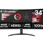 LG UltraWide | Bureaumonitor VA 34 inch gebogen WQHD 21:9 | 34WR50QK-B | sRGB 99% (type ), HDR 10 300cd/m² 100Hz 5ms HDMI 2.2 DP 1.4 oogcomfort