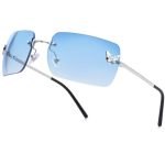 ALANTOP Y2K Rechthoekige zonnebril voor dames en heren, randloze getinte glazen, UV400-bescherming, lichtgewicht comfort, perfect voor autorijden en straatmode