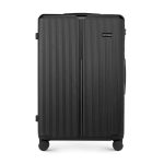 Beste ruimbagage koffer WITTCHEN Stripes Line Grote koffer 76,5 x 50 x 29 cm (XL) | Harde ABS trolley 96 l, 4 wielen 360° | Grote koffer voor KLM/Transavia/Easyjet, cijferslot, telescoopgreep | Kleur: Zwart