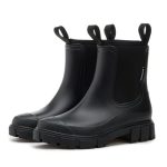 Beste regenlaarzen dames SmoothPace Regenlaarzen voor dames, waterdicht, antislip, licht, comfortabel, regenbestendig, modieus, tuinlaarzen, 36-41 EU, Zwart, 39 EU