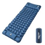 Hioutdoor Camping Isomatte 10CM Luchtmatras Ultralicht met Voetpomp & Kussen Opblaasbare Compacte Slaapmat voor Outdoor, Wandelen en Strand