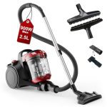 Akitas C10P Zakloze stofzuiger 900 W – Duitse Wessel Werk D320 borstel voor harde vloeren met natuurlijke haren, 32 cm, ideaal voor parket, laminaat en tegels