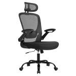 Beste bureaustoel lange mensen SONGMICS Ergonomische bureaustoel met mesh, hoofdsteun, inktzwart