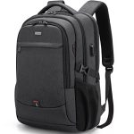 Beste rugzak voor reizen Laptoprugzak voor heren, waterdichte antidiefstalrugzak voor school, universiteit, met USB-oplaadpoort en slot, 17/15,6 inch laptoptas voor dames, jongens, vrijetijdswerk, reisrugzak, zwart