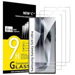 Beste screenprotector S24 Ultra NEW'C Screen Protector voor Samsung Galaxy S24 Ultra, Gehard Glas | 3 Stuks, Transparant, 9H Hardheid, Krasbestendig, Zonder Bellen, HD Helder, Oleofobisch, Aanraakgevoelig