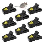 Diompirux 8-pack muizenvallen, herbruikbare muizenval professioneel, zonder rattengif, uiterst effectieve muizenval, veilig en eenvoudig te gebruiken, ideale rattenval voor thuis, keuken, tuin