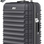 KESSER® Reiskoffer met harde schaal, incl. kofferweegschaal + bagagelabel, trolley-rolkoffer met cijferslot en 4 wielen, ABS hardshell, telescoopgreep, antraciet, 66cm - 84L