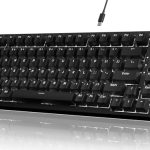 Beste mechanische toetsenborden YINDIAO Ajazz AK820 Mechanisch Toetsenbord met Knop,75% ANSI-Indeling,81 Toetsen Bedraad Gamingtoetsenbord,5 Geluidsabsorberend Schuim,Hot-Swappable,Rode Schakelaar,Ijswit Licht,voor PC,MAC (Zwart)