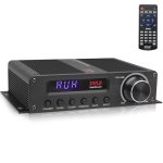 Beste draadloze geluidsinstallatie Pyle Bluetooth Audioversterker–100 Watt Draadloze Stereo Receiver 5.1 Kanaals voor Home Cinema, Surround Sound met HDMI, AUX,FM-Antenne,Subwoofer Ingang,12V Adapter, Hifi Geluidsinstallatie voor Thuis