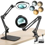 Vergrootglas met Licht en Standaard, 10X LED Vergrootglas met Glazen Lens