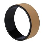 Beste rugoefeningen Relaxdays yogawiel, Ø 32 cm, kunststof, kurk, antislip, voor rugoefeningen, lenigheid, yoga-accessoire, zwart-natuur