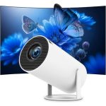 Draagbare miniprojector, 4K 1080p Full HD, compatibel met Android 11 en Netflix, wifi 6, BT 5.0, rotatie over 180 graden, kleine thuisbioscoopprojector met automatische keystone-correctie