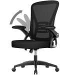 Beste bureaustoel voor je rug Naspaluro Bureaustoel Ergonomisch, Mesh Draaistoel met Lendensteun, Zwart | Verstelbare Armleuningen en Hoogte, 90°-105° Kantelfunctie, Zacht Zitkussen, Middenrug Computerstoel voor Thuis en Kantoor