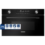 HEINNER HMW‑MDBI34CTBK Inbouw-magnetronoven met convectie (34 l), krachtige 900 W magnetron, 1100 W, convectiefunctie voor gelijkmatige, 5 jaar garantie