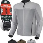 SHIMA OPENAIR Motorjack voor heren, licht, ademend, zomer, mesh, motorcycle, stad, textieljack voor mannen met CE-schouders, ellebogen en rugbeschermers, breedte-verstelling (grijs, XL)