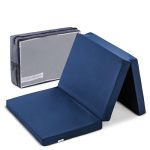 Beste matras campingbedje Hauck Sleeper, comfortabel matras voor campingbedje 60 x 120 cm, 6 cm dik, opvouwbaar matras en speelkleed, opvouwbaar in drie delen, ademend en wasbaar, inclusief draagtas - blauw, marineblauw