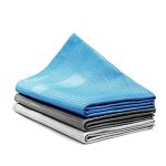 Kemes Streepvrije poetsdoeken ramen microvezeldoeken | ALLEEN MET water | Microvezeldoeken zonder schoonmaakmiddel raamdoeken glasdoeken reinigingsdoeken streeploos zonder strepen (Blauw/Grijs