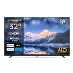 Beste smart tv FPD Smart TV 32 Inch – (81 cm) met Google TV, geïntegreerde Google Play, Google Cast, HD 720p, HDR 10, Dolby Audio, spraakbediening en live streaming TV