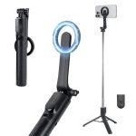 Beste telefoon dit moment Magnetische selfie stick, selfiestick met statief voor mobiele telefoons, selfiestick met afstandsbediening en twee magnetische ringen, statief voor iPhone en Android