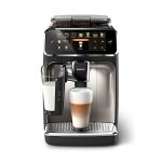 Philips 5400-serie LatteGo Espressomachine - 12 Dranken | LatteGo melksysteem, Snelst schoon te maken - 4 Profielen - Keramische Molen - Volautomatisch - Zwart, Chroom (EP5447/90)