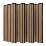 Beste akoestische wandpanelen Art3d akoestische panelen Donkere walnoot 3D |4 Pcs 60x30cm (0,72㎡) | Geluidsisolatie & Wanddecoratie – Houtfineer met vilten achterkant, geluidsabsorberend voor studio, kantoor en woonkamer