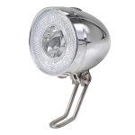 Beste koplamp op batterijen Retro led-koplamp voor op de fiets, met chromen look en werkt op batterijen
