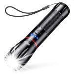 Blukar Oplaadbare LED Zaklamp, 2000L Superhelder Zaklamp van Aluminium | 5 Lichtmodi, Waterdichte Zaklantaarn met Verstelbare Focus voor Kamperen, Wandelen, Noodgevallen enz.