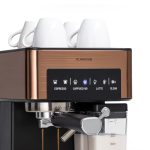 Klarstein Koffiemachine Espresso Pistonmachine met Melkopschuimer, 1,8 L Mini Espressomachine met Piston, 20 Bar Compacte RVS, 1350 W Koffiemachine voor