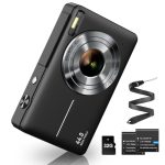 1080P 44MP digitale camera met 32G FHD-kaart, 16X digitale camera, draagbare digitale camera met accu, eenvoudige camera voor kinderen, studenten
