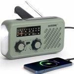 Noodradio Camping FM/AM/SW, GEMMAC Zonne-energie + Handcrank Opladen 2000mAh Ultralichte Powerbank Draagbare noodradio SOS Alarm LED Zaklamp&Leeslamp, Hoofdtelefoon Aansluiting voor Kamperen/Camping