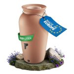 YourCasa Regenton 120-230 liter [DropCatcher] met filtermand en kraan, regenvat, vorstbestendig kunststof, regenwaterton, regenwatertank, tuin, watertank, regenverzamelaar, terracotta, 120 liter