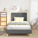 KTHLBRH Bedframe, donkergrijs, 80 x 200 cm, stof