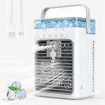 Mobiele Airconditioner, Draagbare Luchtkoeler met 1L-watertank, Verdampingskoelventilator, Airconditioner Zonder Afvoerslang, Persoonlijke Koelventilator voor Kamers & op de Camping